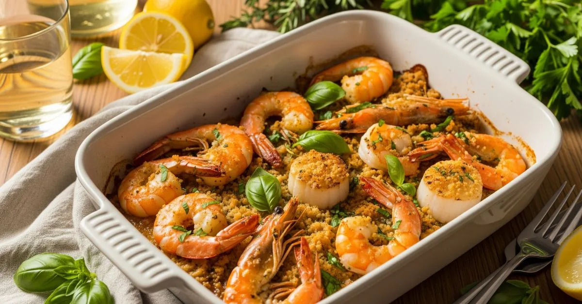 Easy Baked Shrimp and Scallop