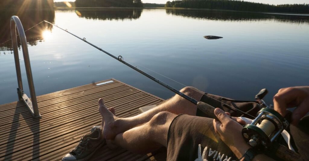 A man tries to catch fish on a Florida fishing trip